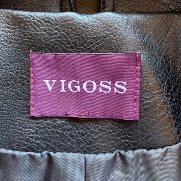 Stunning VIGOSS Faux Leather Embellished Moto NWOT - Picture 6 of 8